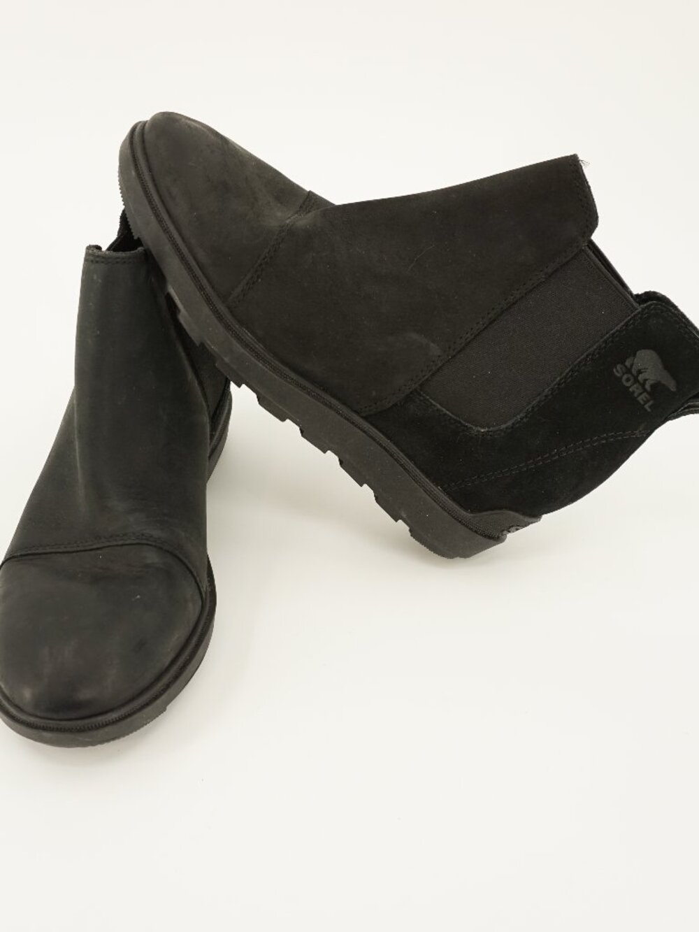 Sorel Chelsea Boots Womens Size 8 Black Suede Ankle Slip On WMNS NL5020-010